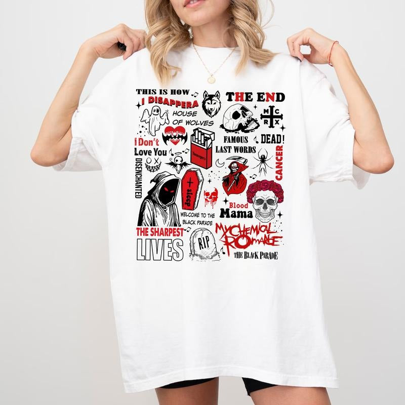 My Chemical Romance MCR Shirt, Rock Band Shirt, MCR Band Merch Tee, 80 90s Music Rock Punk Shirt, Heavy Cotton Shirt For Music Fans style 003