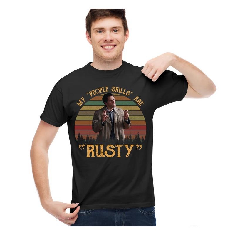 My People Skills Are Rusty Vintage Shirt , Castiel Supernatural Vintage T Shirt, Gift For Woman and Man Unisex T-Shirt Sweatshirt Hoodie style 001