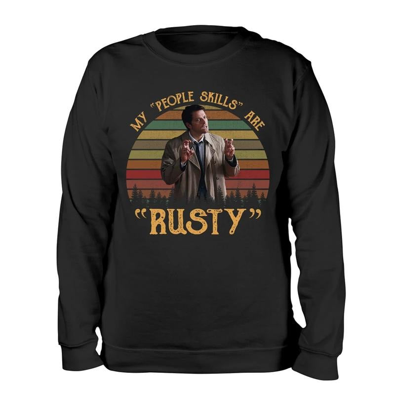 My People Skills Are Rusty Vintage Shirt , Castiel Supernatural Vintage T Shirt, Gift For Woman and Man Unisex T-Shirt Sweatshirt Hoodie style 001