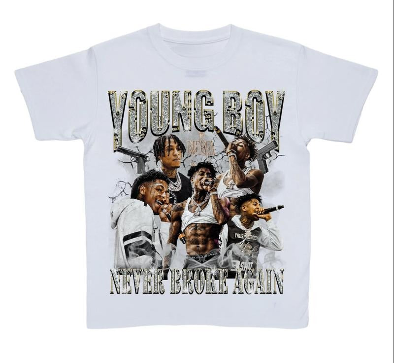 NBA Youngboy Bootleg T Shirt, Vintage 90s Graphic Tee, Rapper Hiphop Shirt