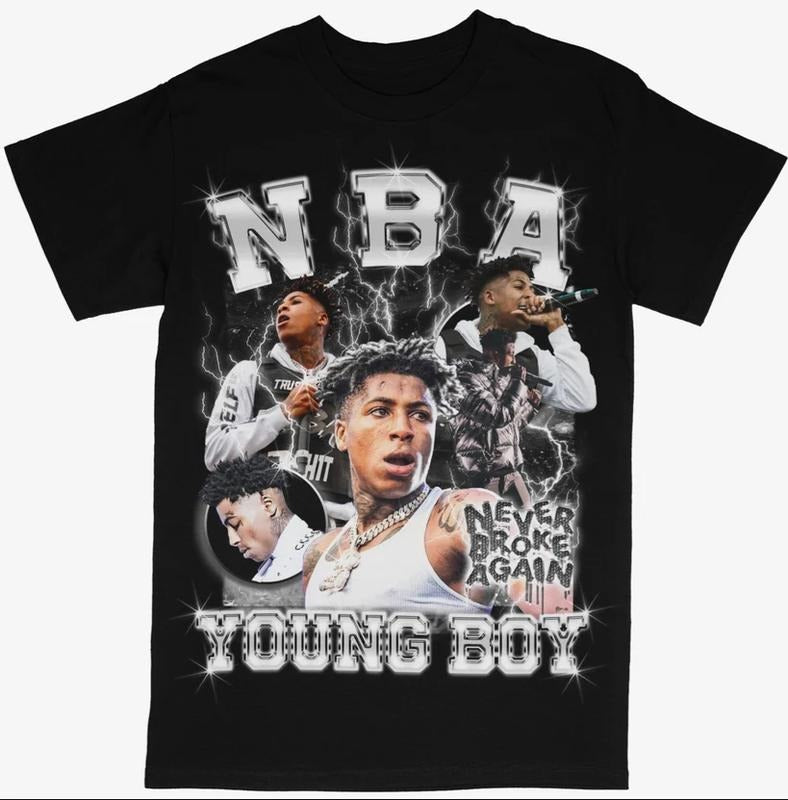 NBA Youngboy Bootleg T Shirt, Vintage 90s Youngboy Never Broke Again Graphic Tee, Rapper Hiphop Shirt