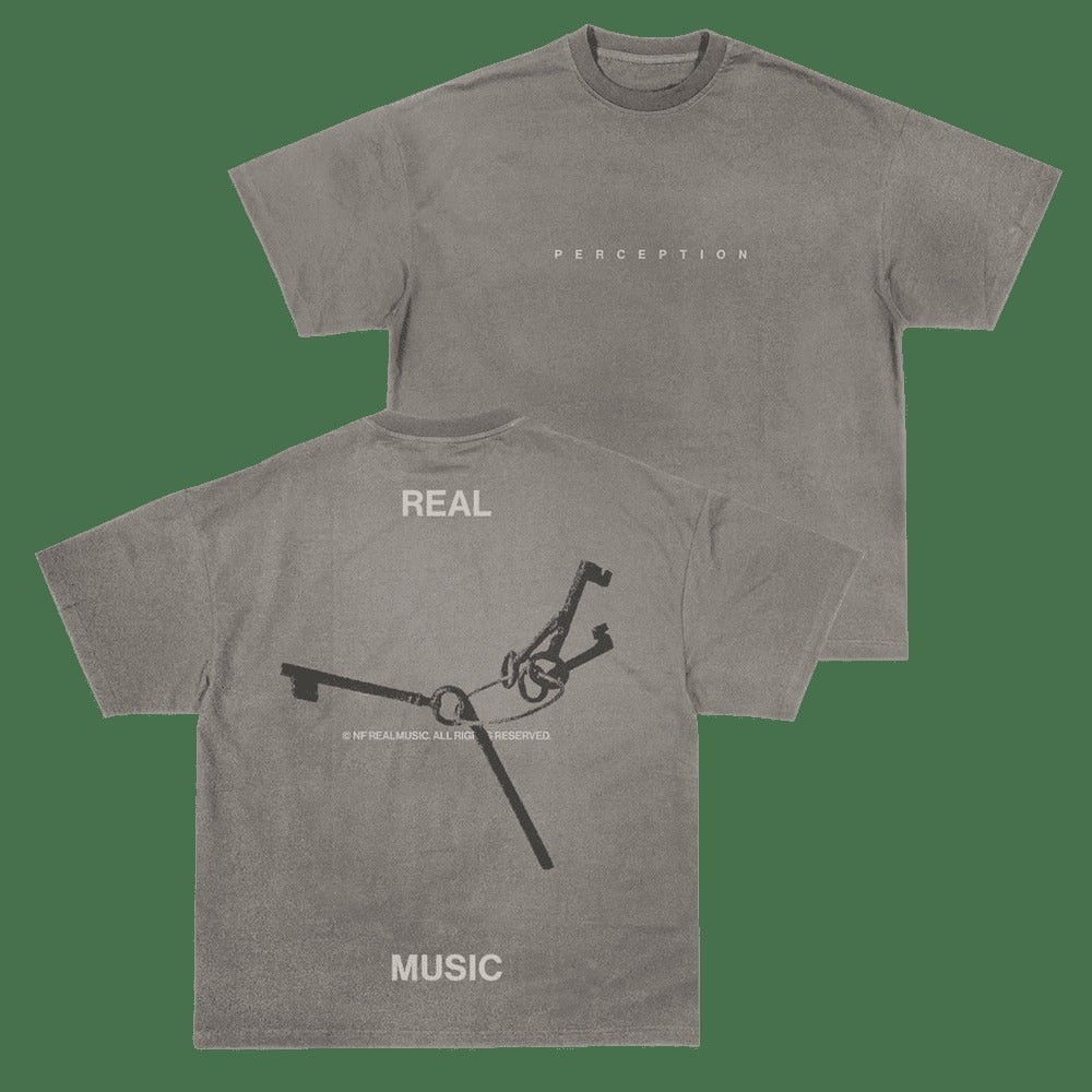 NF Merch Real Music Keys Faded Gray T-Shirt Gifts For Music Fans Father's Day Gift for Dad