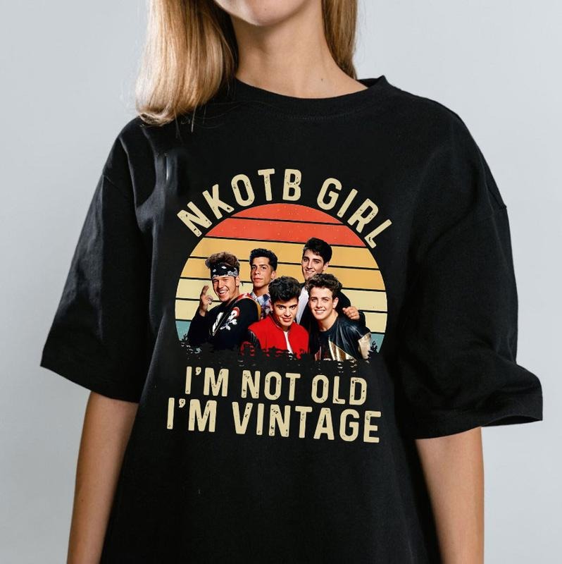 NKOTB Girl Vintage Shirt, New Kids On The Block Shirt, Old School Boy Band, NKOTB Concert Shirt,  Classic Rock Concert Tee