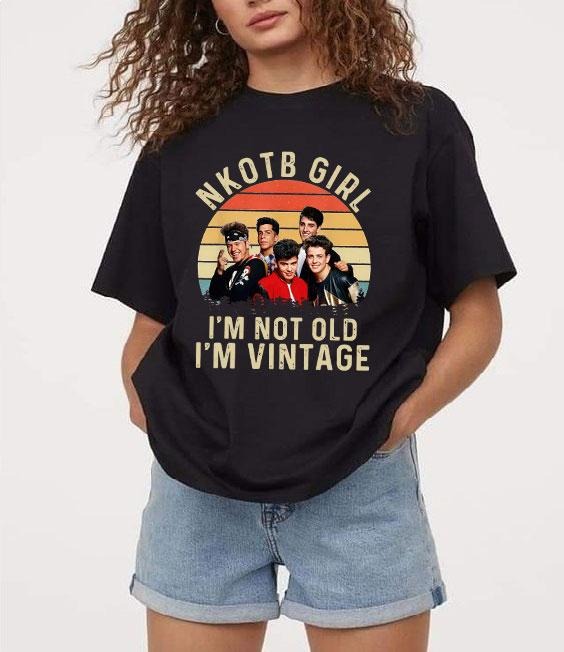 NKOTB Girl Vintage Shirt, New Kids On The Block Shirt, Old School Boy Band, NKOTB Concert Shirt,  Classic Rock Concert Tee