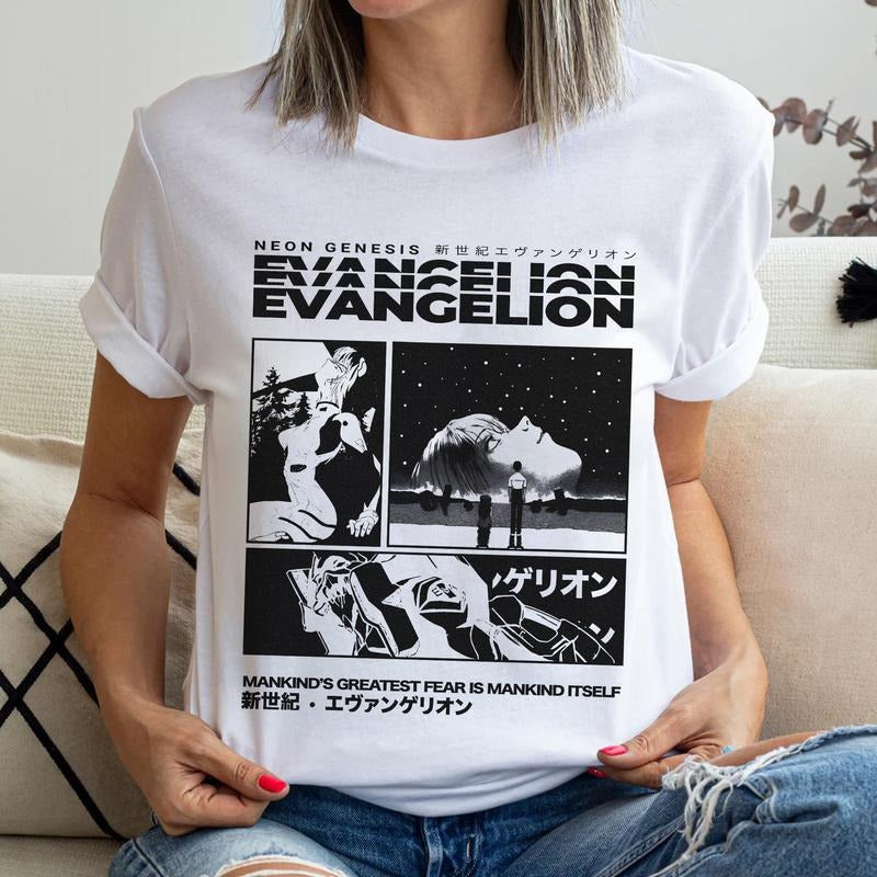 Neon Genesis Evangelion Vintage Sweatshirt hoodie T-shirt, Anime Shirt, Anime Hoodie, Anime Aesthetic Retro,Anime Evangelion Shirt, Evangelion Shirt, Shirt for Lovers Anime style 001