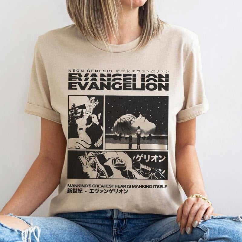 Neon Genesis Evangelion Vintage Sweatshirt hoodie T-shirt, Anime Shirt, Anime Hoodie, Anime Aesthetic Retro,Anime Evangelion Shirt, Evangelion Shirt, Shirt for Lovers Anime style 001