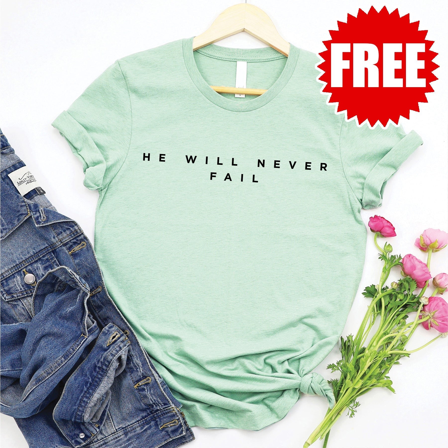 Never Fail Tee - Heather Honeydew - FREE
