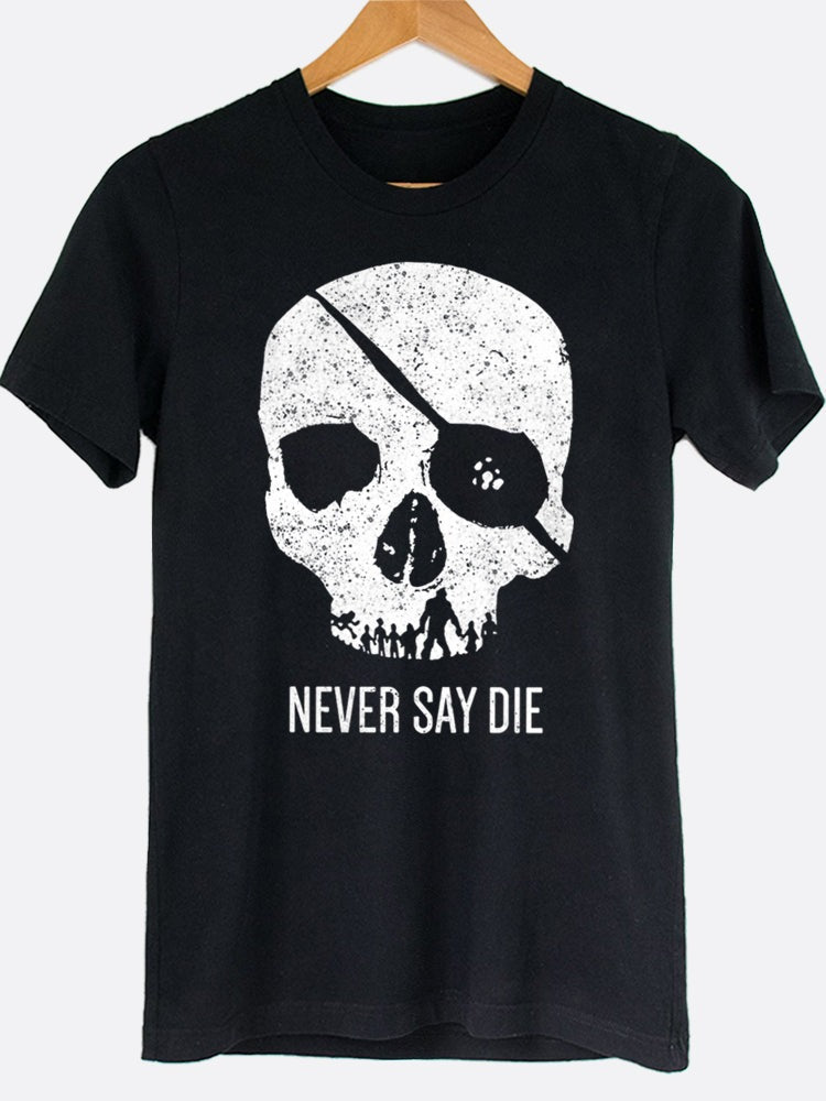 Never Say Die Skull Graphic Tee