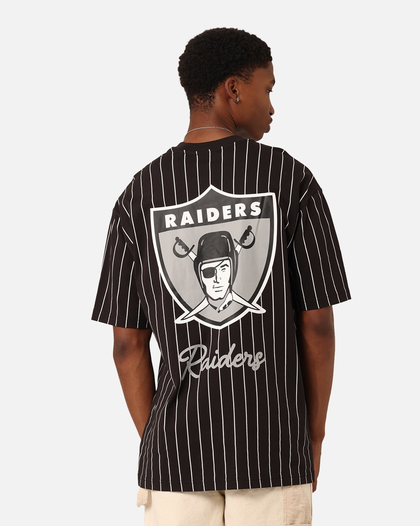 New Era Las Vegas Raiders Pinstripe Champions T-Shirt Black