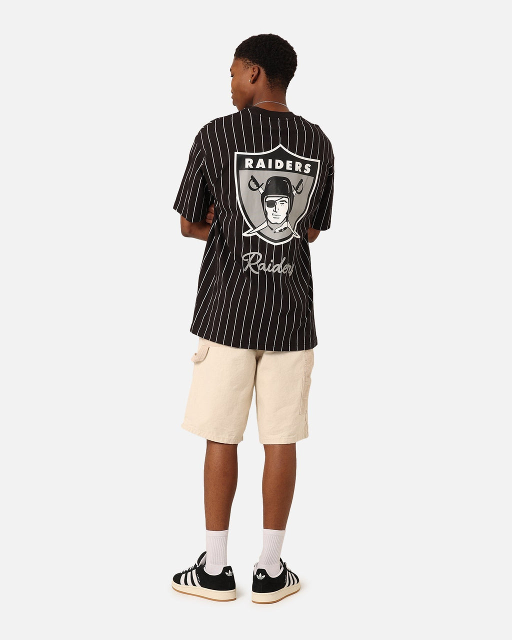 New Era Las Vegas Raiders Pinstripe Champions T-Shirt Black