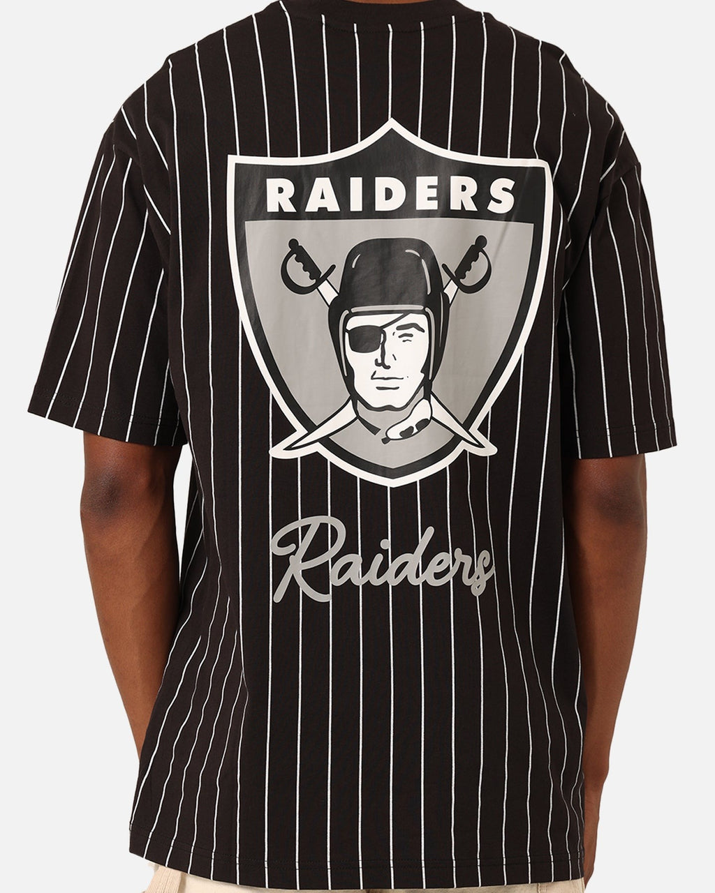 New Era Las Vegas Raiders Pinstripe Champions T-Shirt Black
