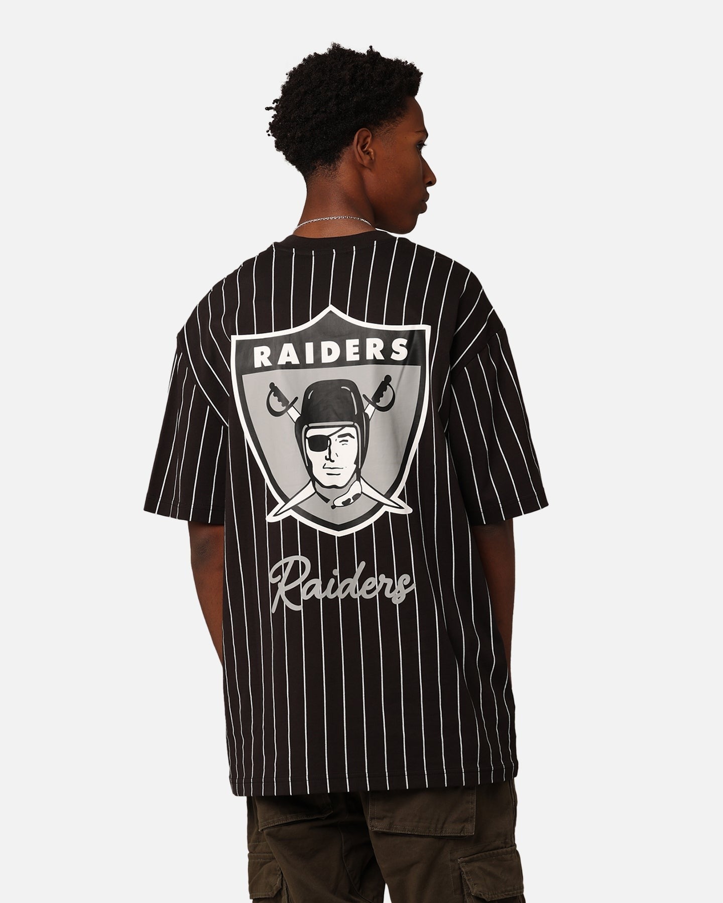 New Era Las Vegas Raiders Pinstripe Champions T-Shirt Black Style001