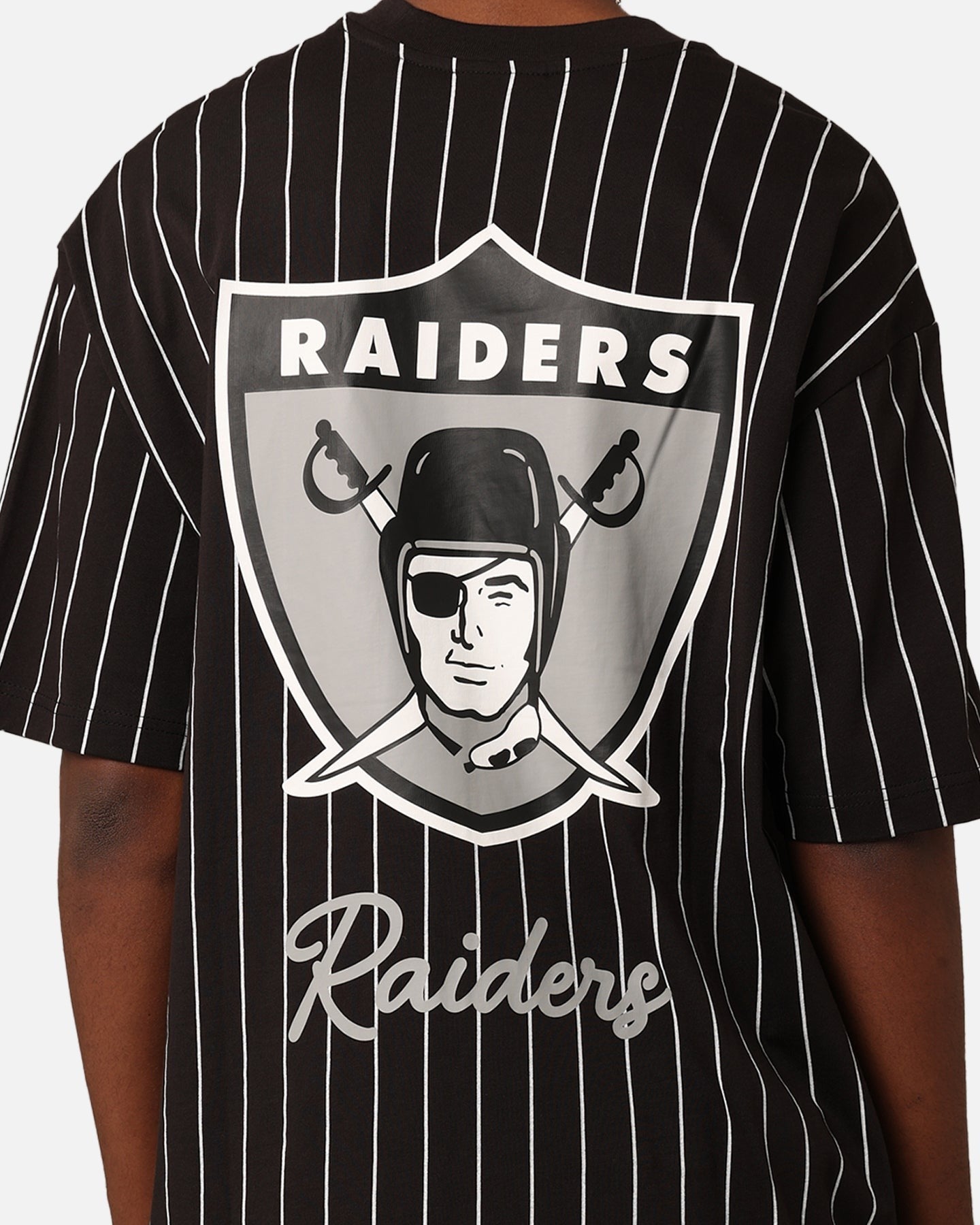 New Era Las Vegas Raiders Pinstripe Champions T-Shirt Black Style001