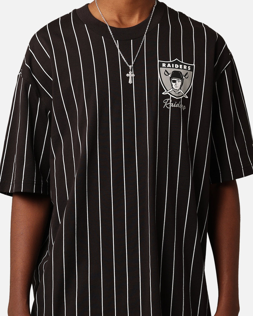 New Era Las Vegas Raiders Pinstripe Champions T-Shirt Black Style001