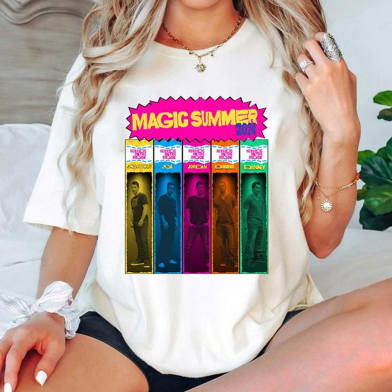 New Kids on the Block 2024 Tour Shirt, Magic Summer Tour Shirt, NKOTB Shirt, Vintage Rock Shirt