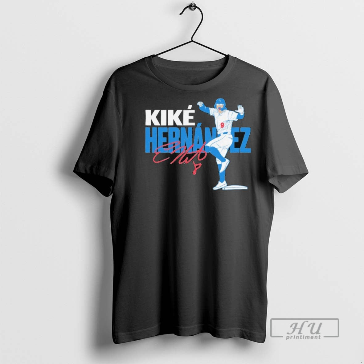 New Kike Hernandez Los Angeles Dodgers Baseball Signature Tee Shirts Sweatshirt Hoodies