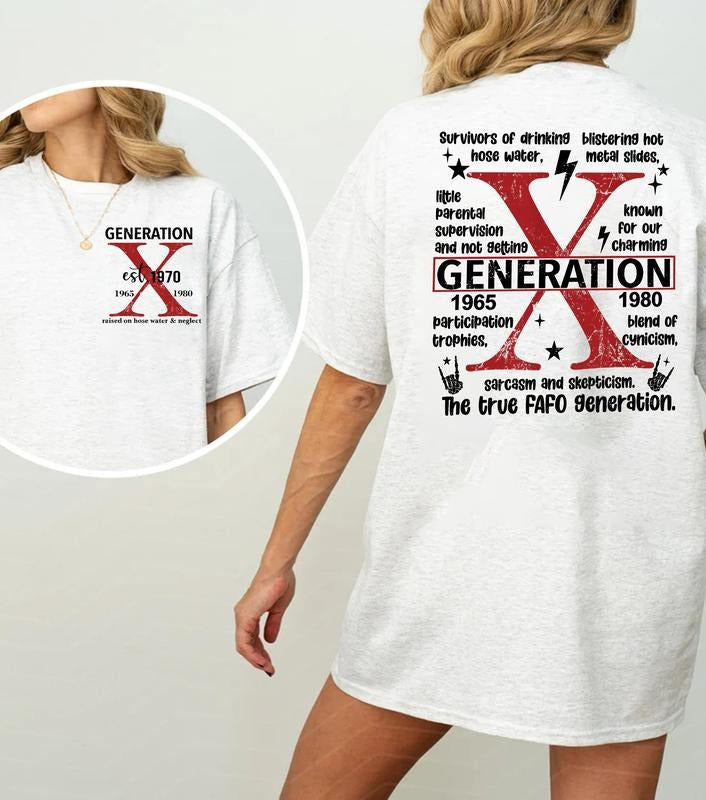New Version Customize Gen X Shirt Raised On Hose Water And Neglect T-Shirt, Vintage Inspired Shirt, Funny Saying Shirt, Sarcasm Quotes Shirt, Humorous Shirt