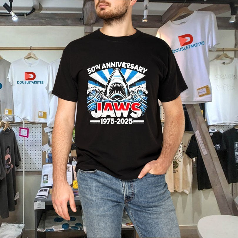 Official Jaws 50th Anniversary 1975-2025 Shark Shirts