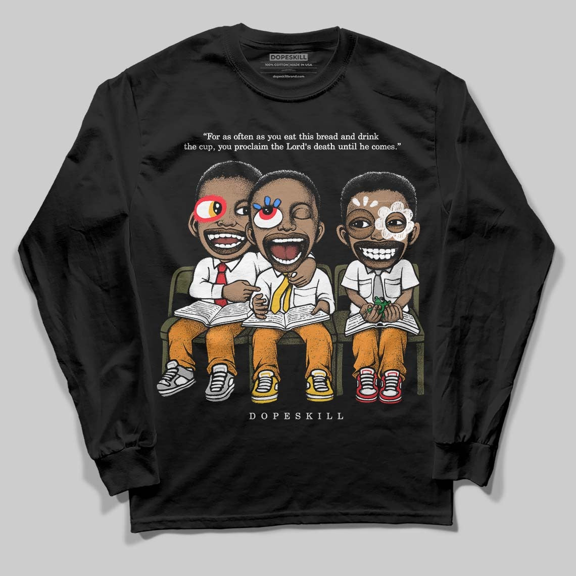 Olive 5s DopeSkill Long Sleeve T-Shirt First Sunday Graphic