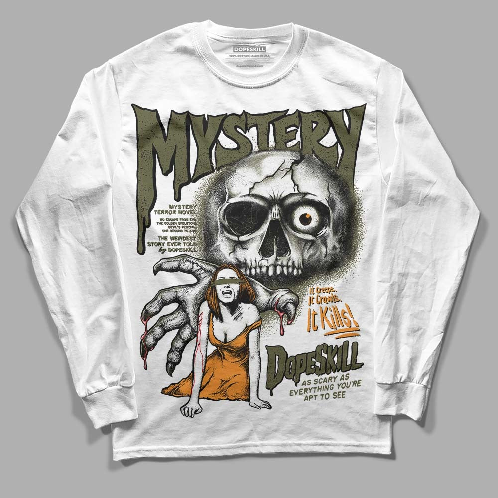 Olive 5s DopeSkill Long Sleeve T-Shirt Mystery Ghostly Grasp Graphic