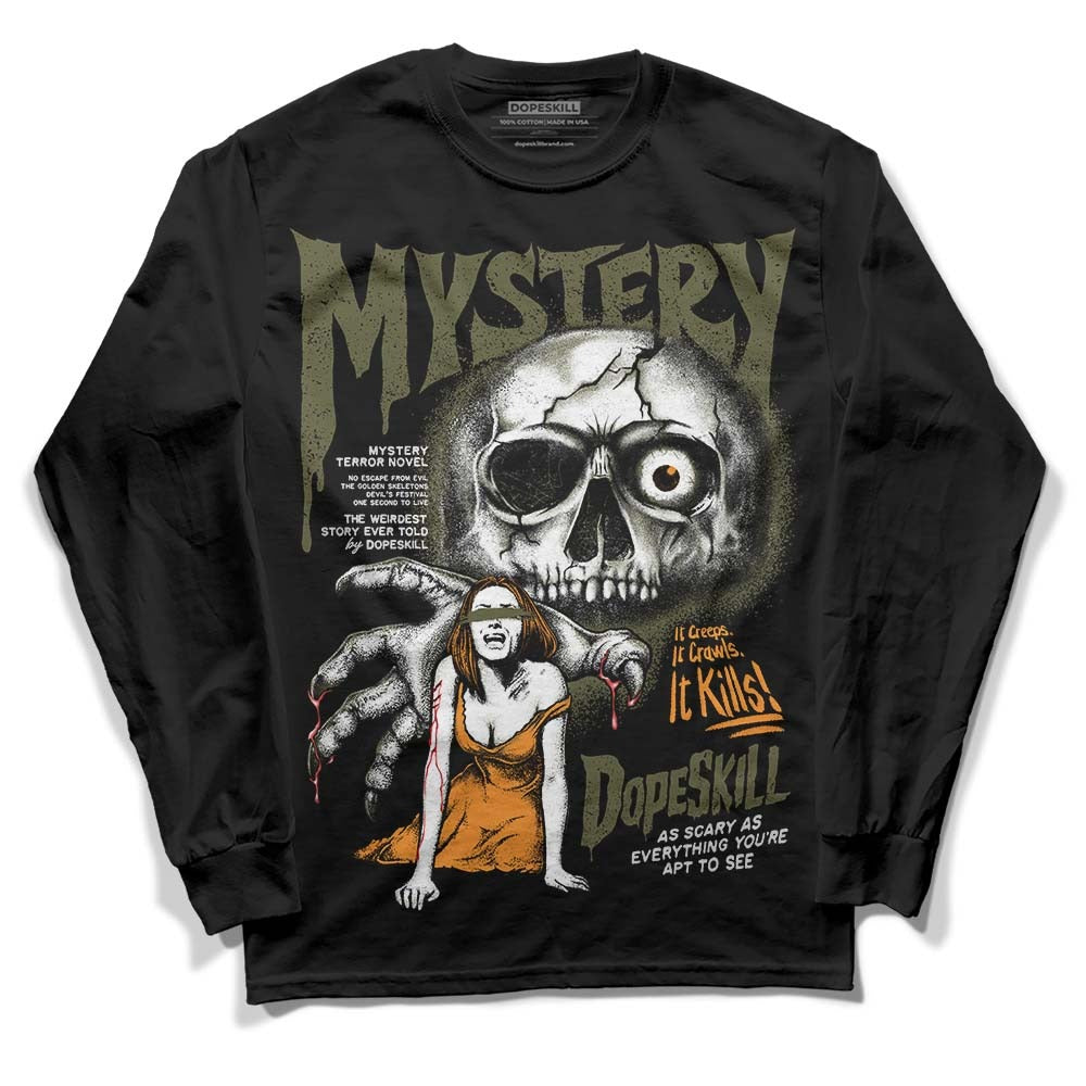Olive 5s DopeSkill Long Sleeve T-Shirt Mystery Ghostly Grasp Graphic