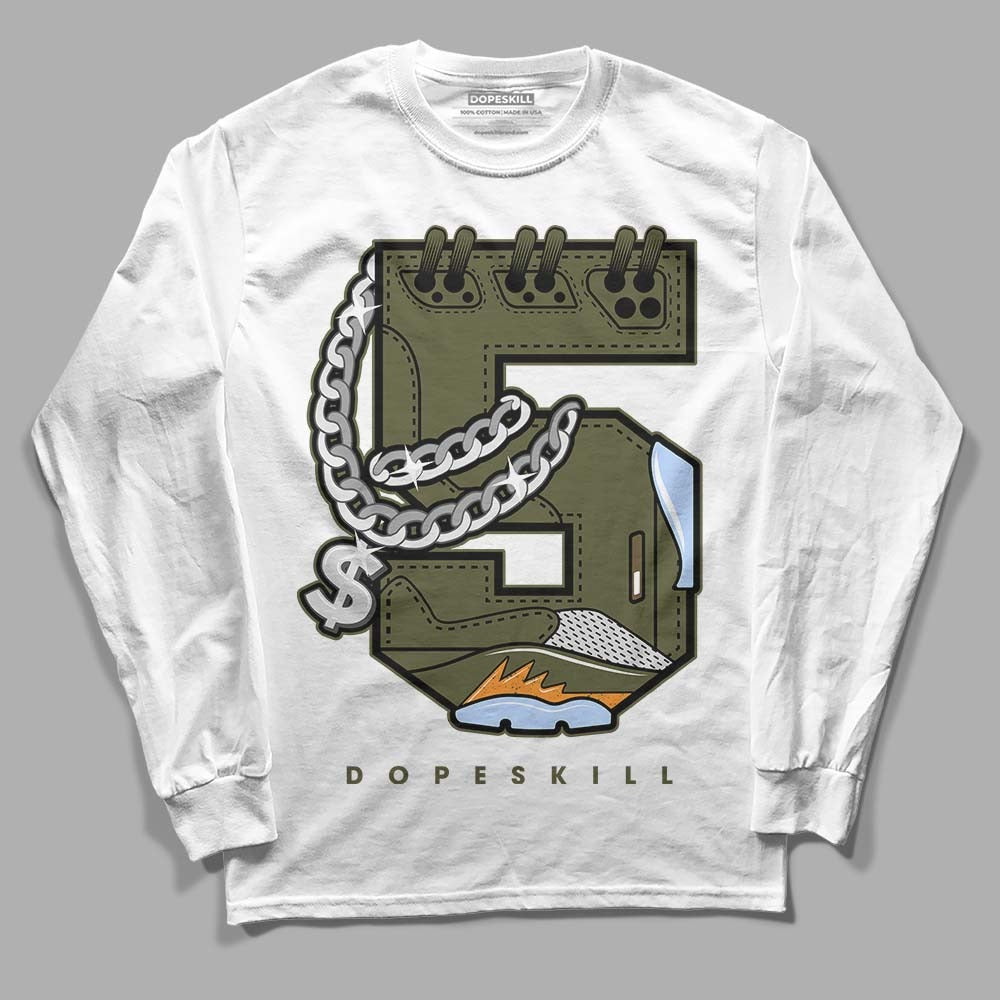 Olive 5s DopeSkill Long Sleeve T-Shirt No.5 Graphic