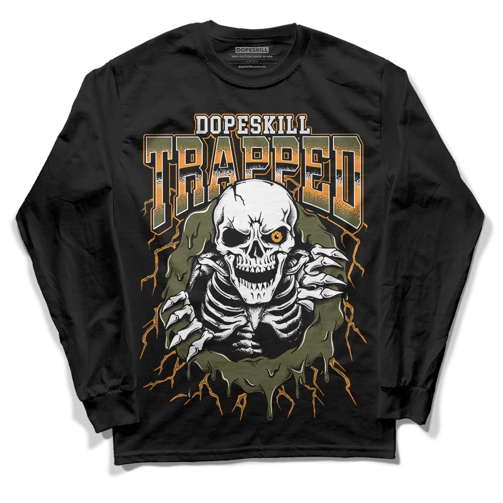 Olive 5s DopeSkill Long Sleeve T-Shirt Trapped Halloween Graphic