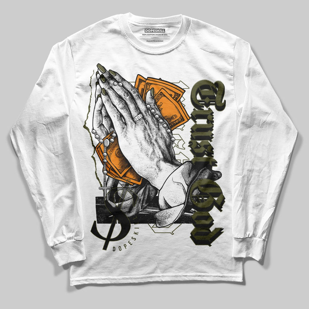 Olive 5s DopeSkill Long Sleeve T-Shirt Trust God Graphic