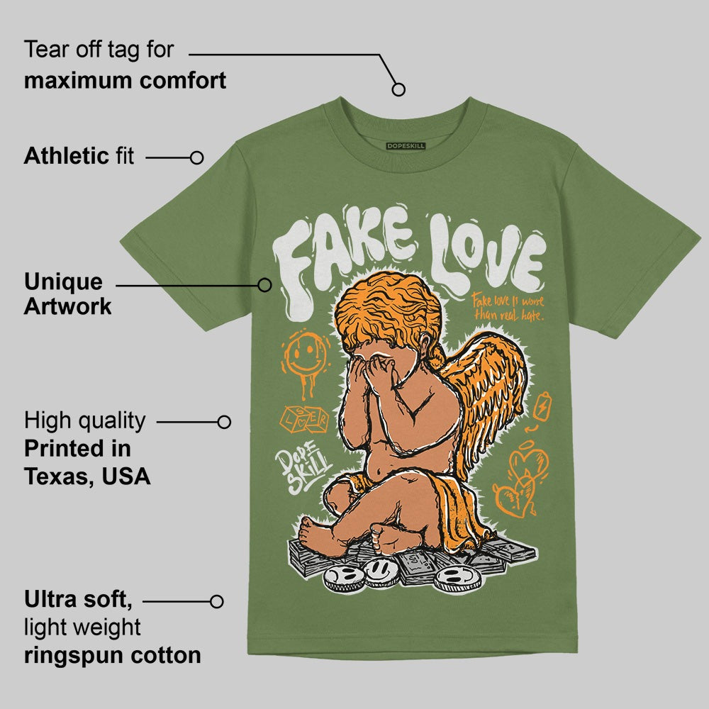 Olive 5s DopeSkill Olive T-shirt False Love Graphic