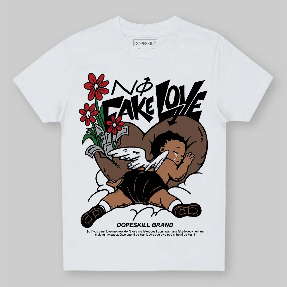 Olive 9s DopeSkill Toddler Kids T-shirt No Fake Love Graphic