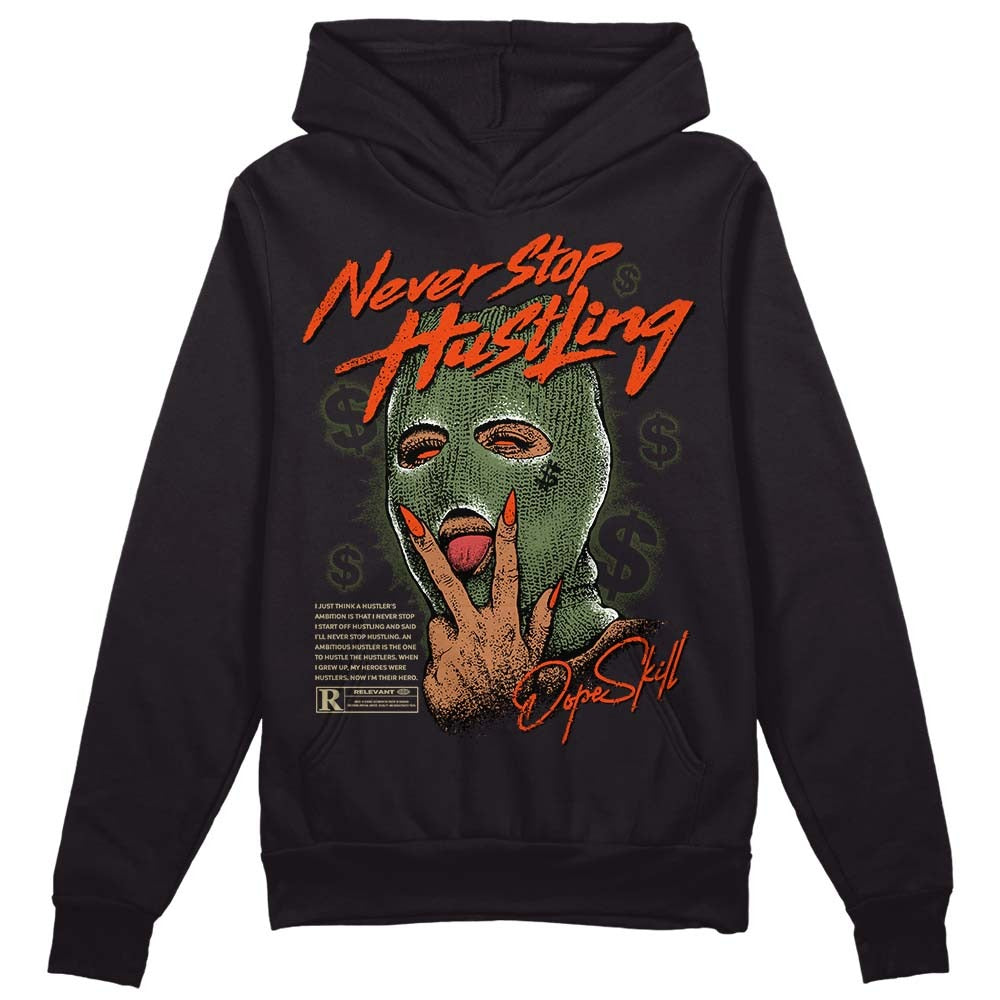 Olive Collection DopeSkill Hoodie Sweatshirt Never Stop Hustling Graphic