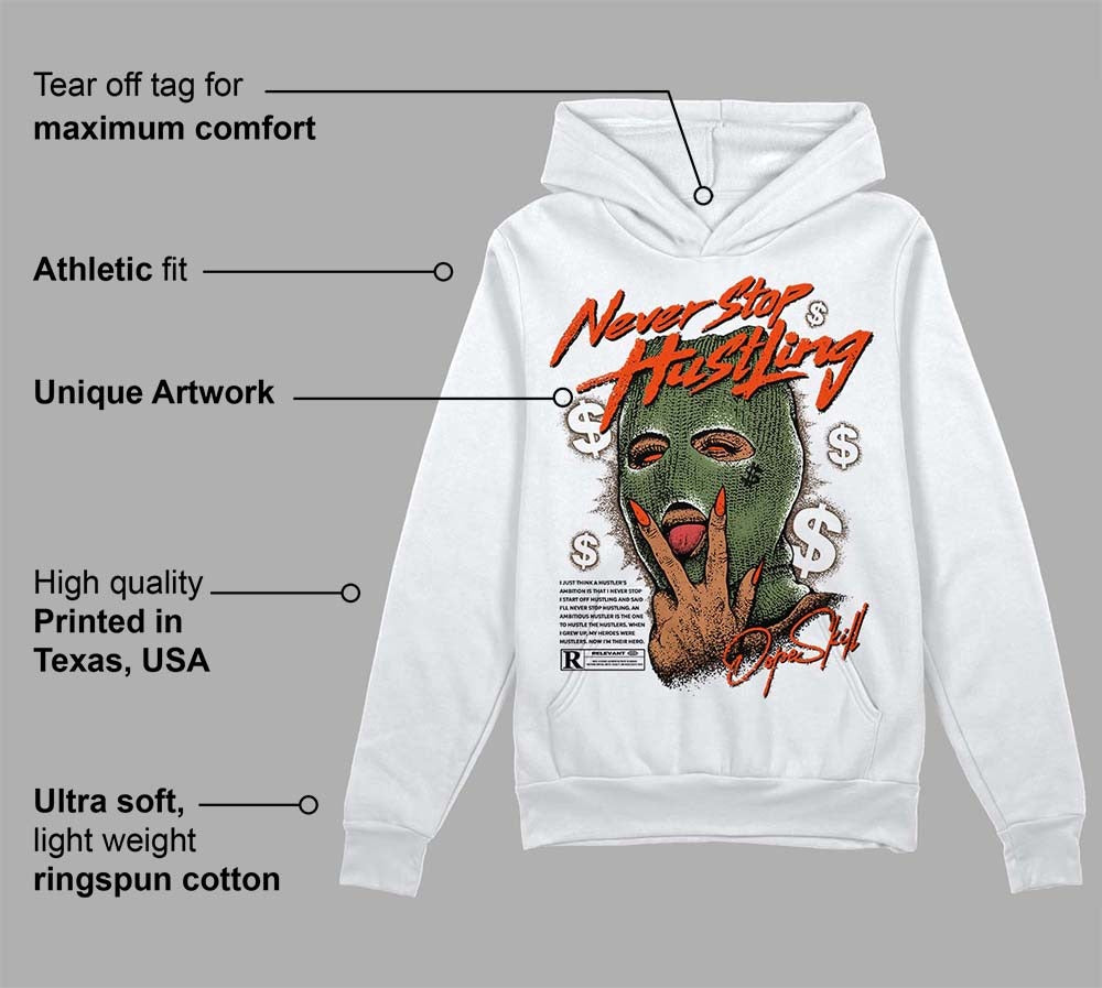 Olive Collection DopeSkill Hoodie Sweatshirt Never Stop Hustling Graphic