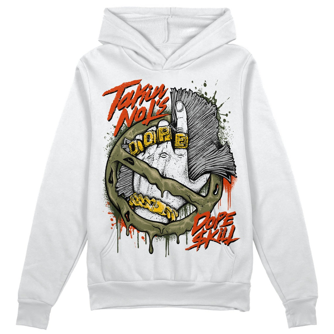 Olive Collection DopeSkill Hoodie Sweatshirt Takin No L's Graphic