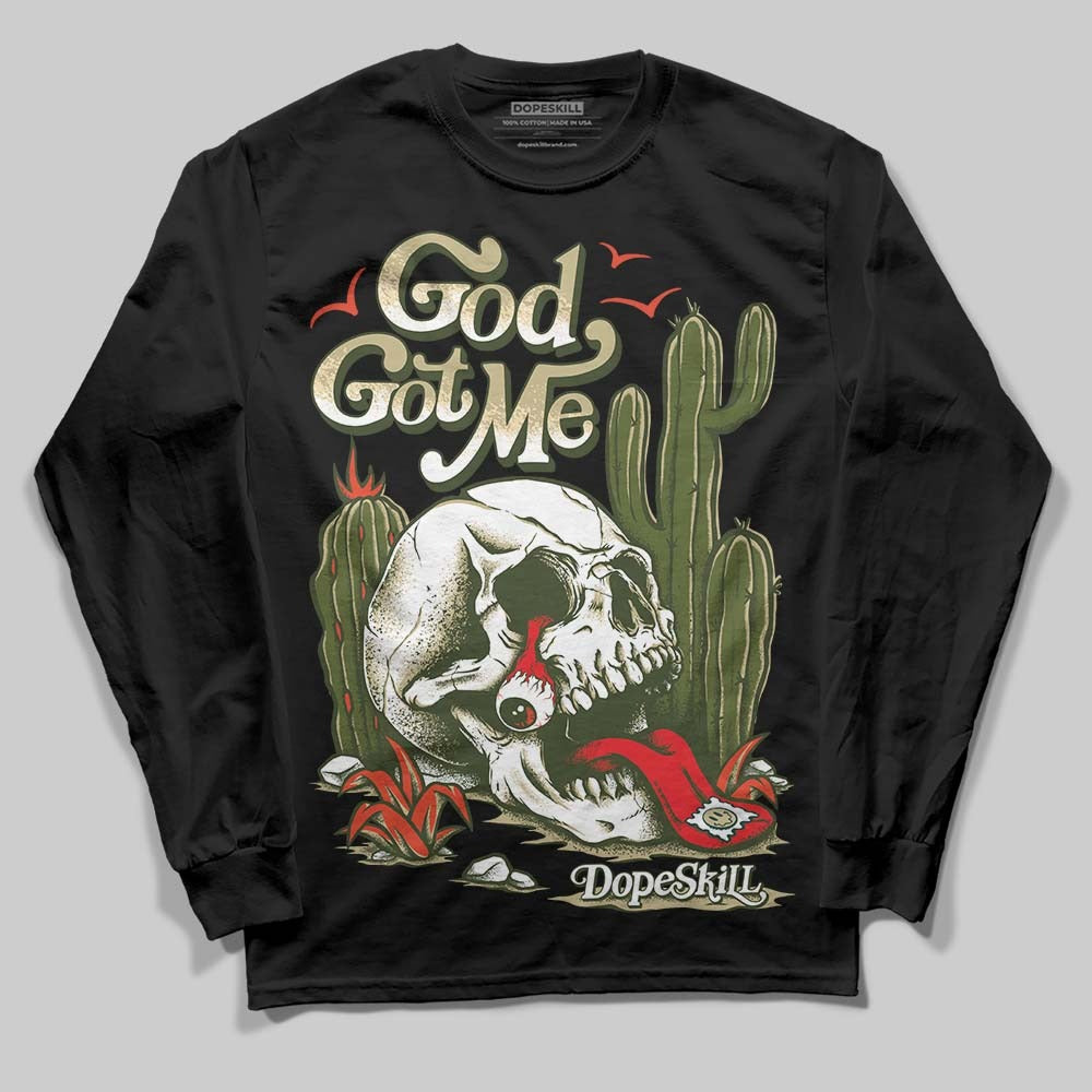 Olive Collection DopeSkill Long Sleeve T-Shirt God Got Me Graphic