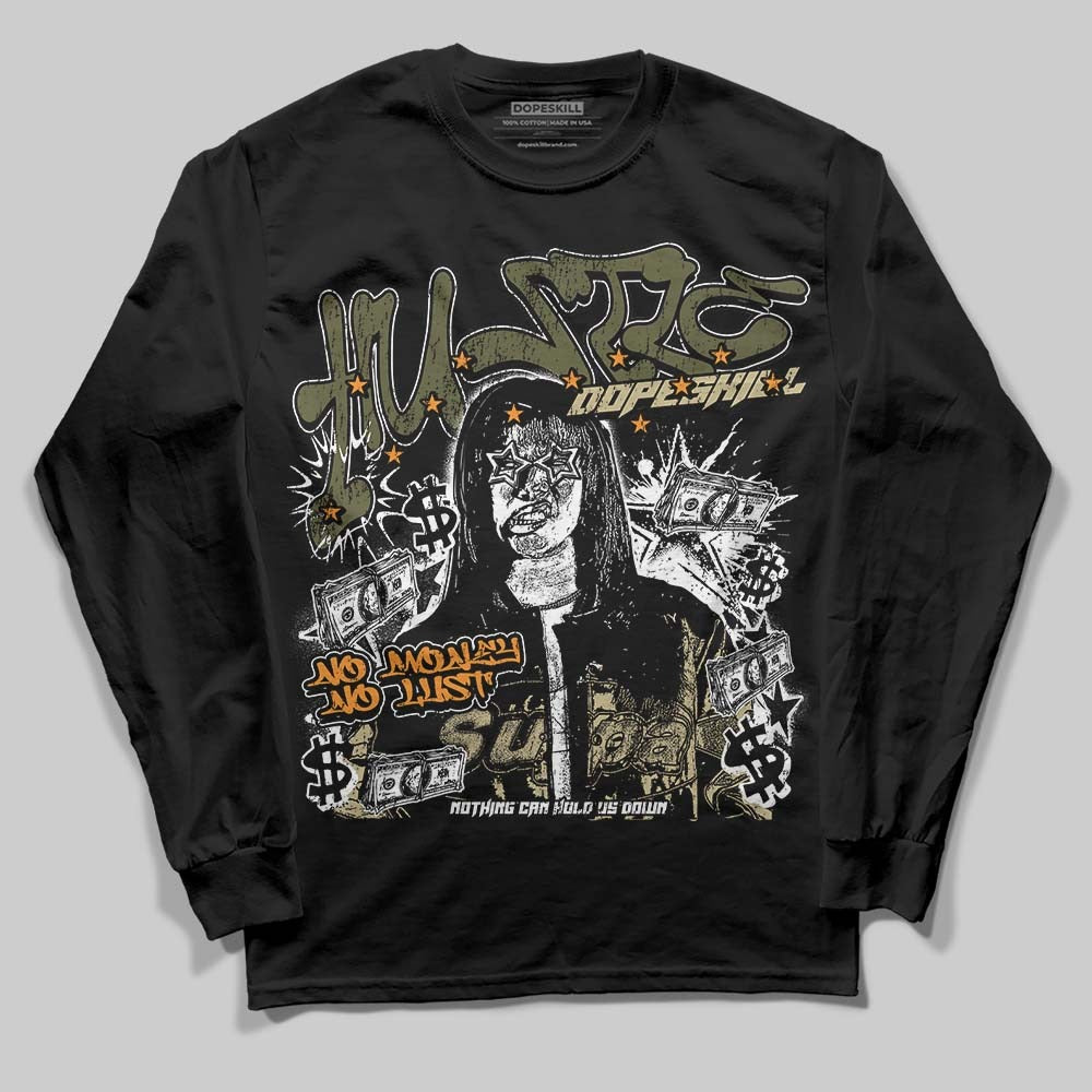 Olive Collection DopeSkill Long Sleeve T-Shirt No Money No Lust Graphic