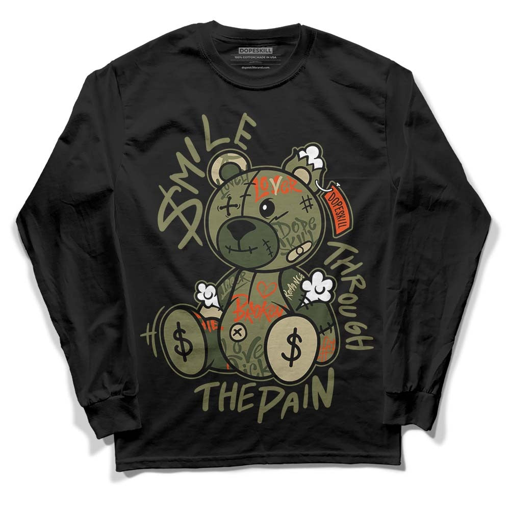 Olive Collection DopeSkill Long Sleeve T-Shirt Smile Through The Pain Graphic
