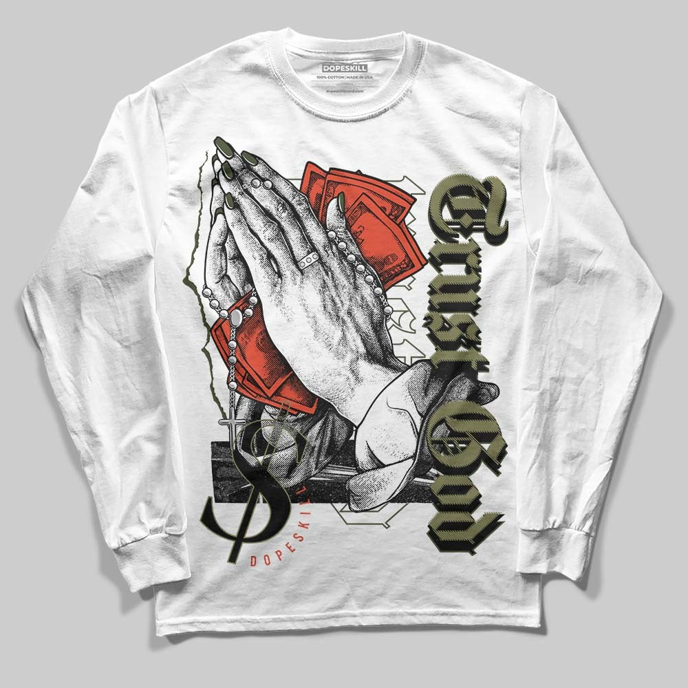 Olive Collection DopeSkill Long Sleeve T-Shirt Trust God Graphic