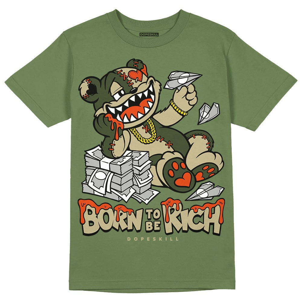 Olive Collection DopeSkill Olive T-shirt Born To Be Rich Graphic
