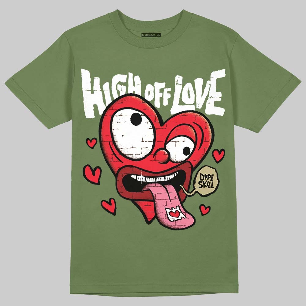 Olive Collection DopeSkill Olive T-shirt High Off Love Graphic