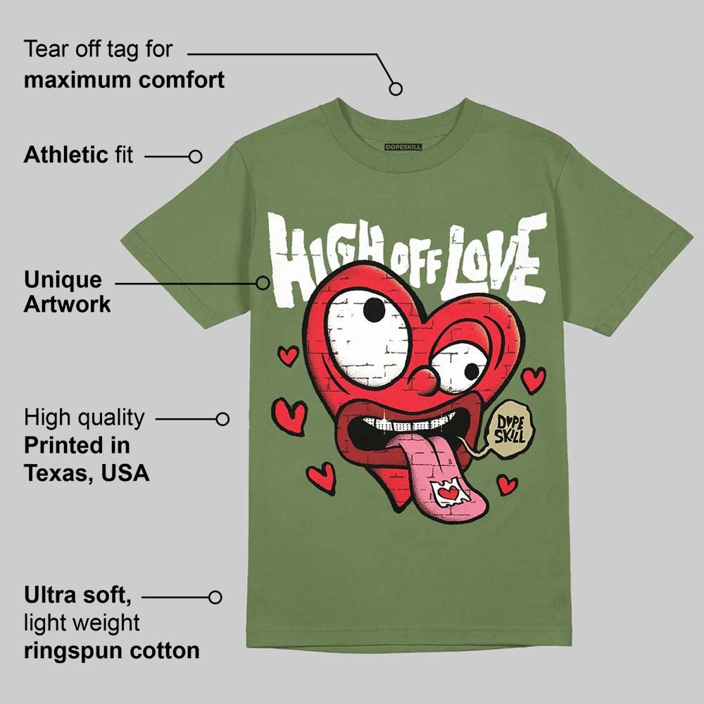 Olive Collection DopeSkill Olive T-shirt High Off Love Graphic