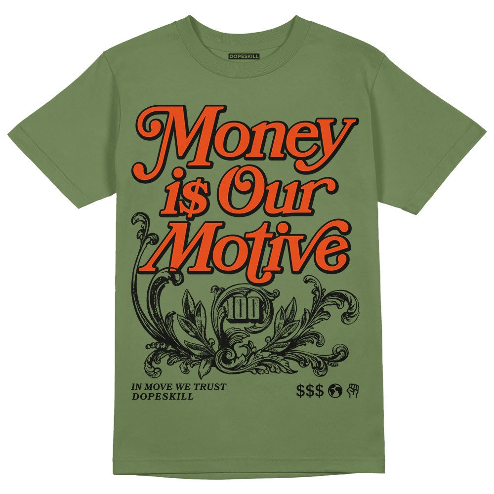 Olive Collection DopeSkill Olive T-shirt Money Is Our Motive Typo Graphic
