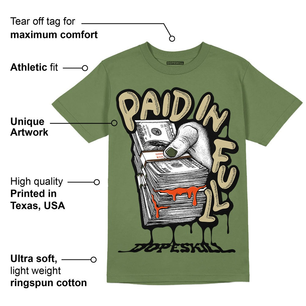 Olive Collection DopeSkill Olive T-shirt Paid In Full Graphic