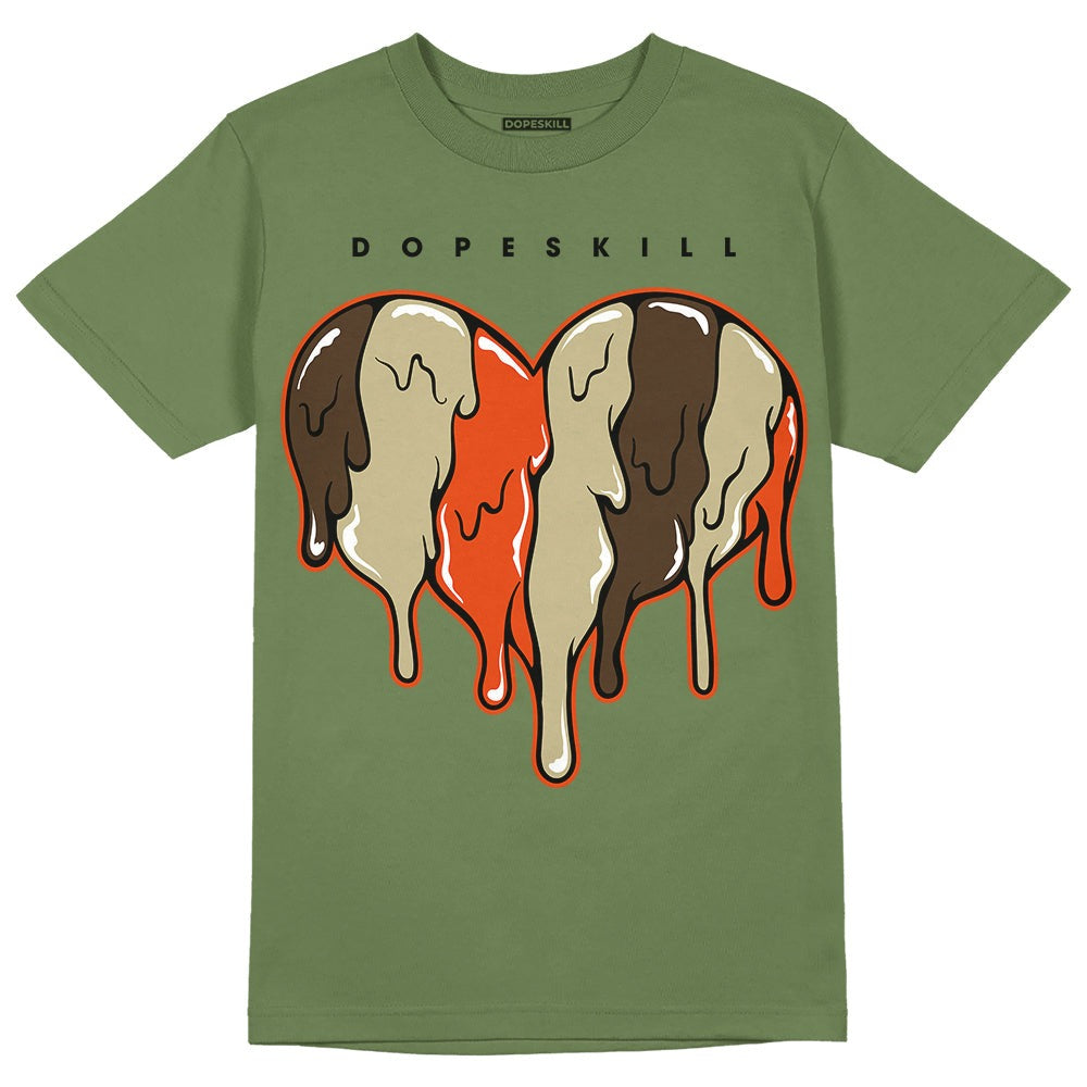 Olive Collection DopeSkill Olive T-shirt Slime Drip Heart Graphic