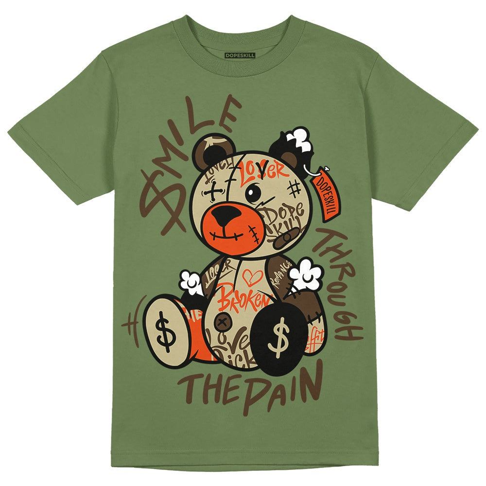 Olive Collection DopeSkill Olive T-shirt Smile Through The Pain Graphic