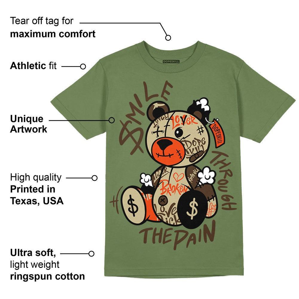 Olive Collection DopeSkill Olive T-shirt Smile Through The Pain Graphic