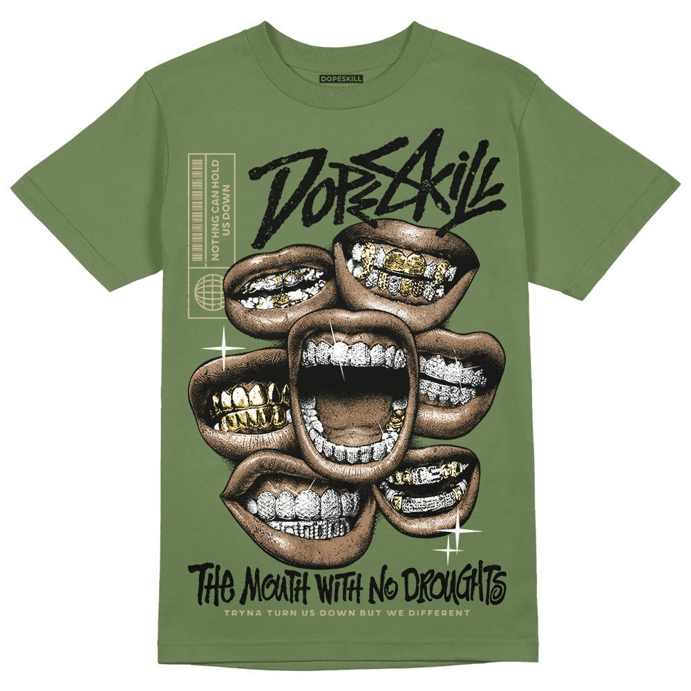 Olive Collection DopeSkill Olive T-shirt The Mouth With No Droughts Graphic