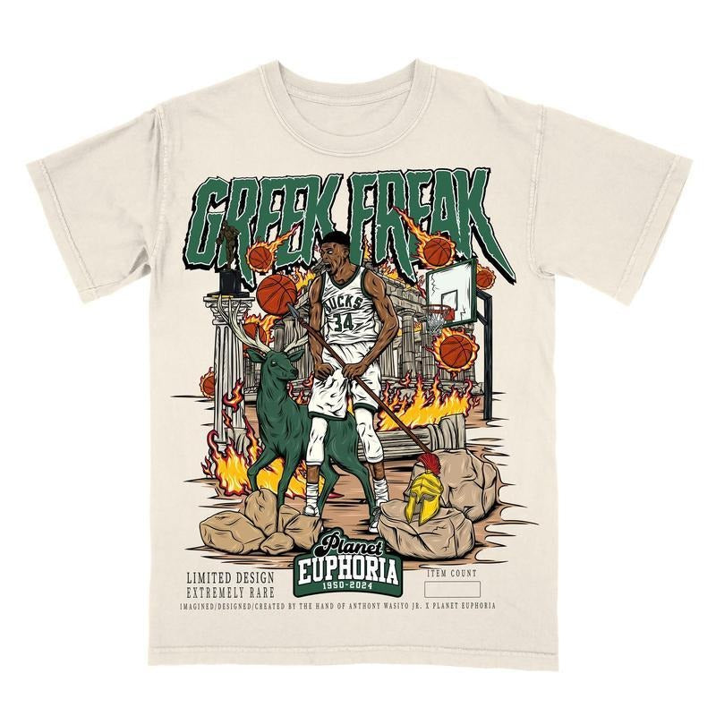 PE Giannis Antetokounmpo Greek Freak Planet Euphoria Shirt, Vintage Style 90s Retro Unisex Streetwear Tee style 001