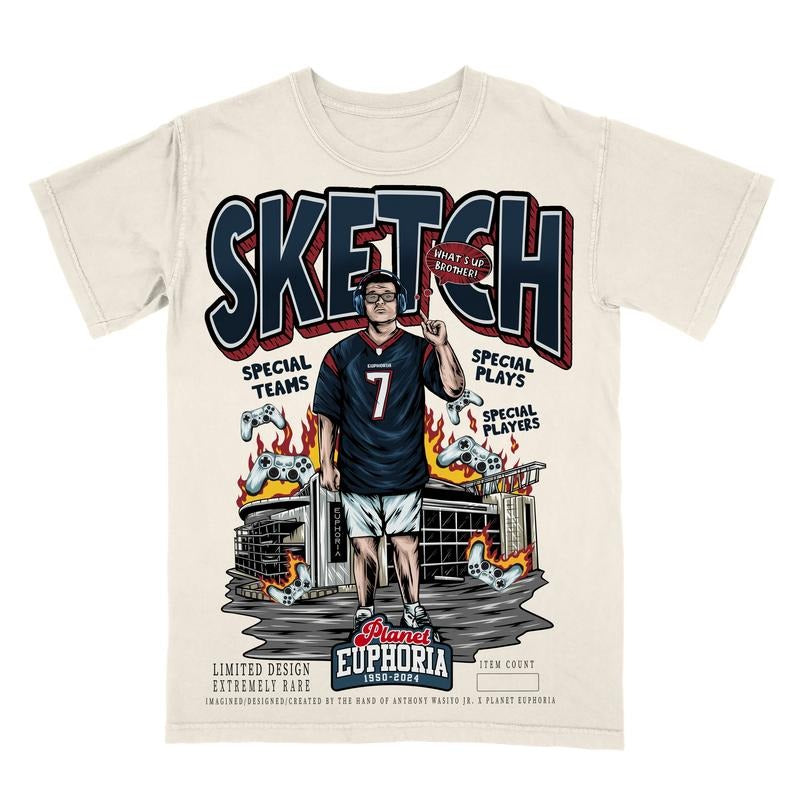 PE Youth Sketch Planet Euphoria Shirt, Vintage Style 90s Retro Unisex Streetwear Tee