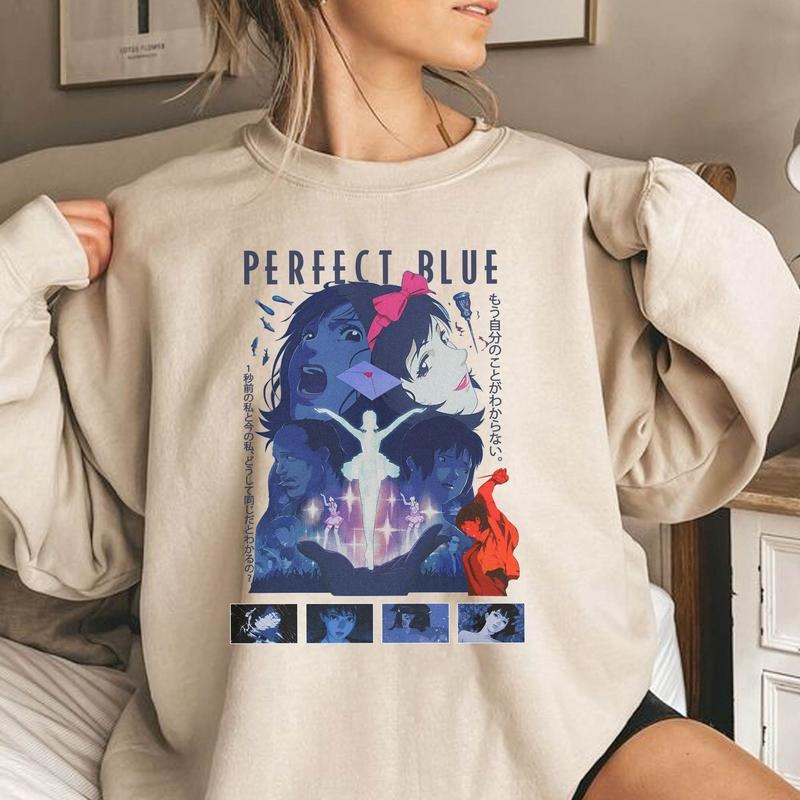 PERFECT BLUE shirt,Anime Perfect Blue Shirt, Perfect Blue Vintage Tees, Perfect Blue Retro Shirt, Long Sleeve Shirt, Perfect Blue Tee,Anime Unisex Sweatshirt hoodie T-shirt, Gift for Lovers Anime