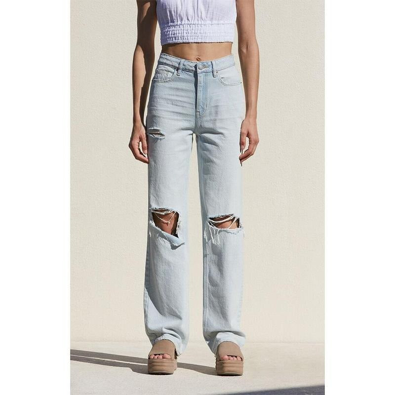Pacsun Women's Light Indigo Ripped '90s Boyfriend Jeans